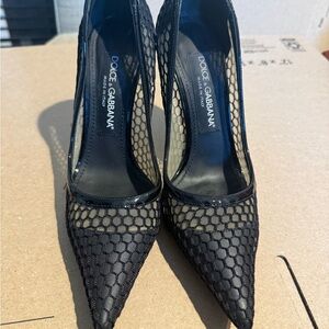 Dolce & Gabbana Black Mesh Heels